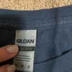 Gildan Blue, White, and Green  Ultra Cotton T-shirt. Photo 4