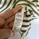 Democracy green white knit striped short sleeved shirt women's size XS cotton Photo 3