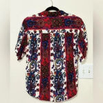 Carolina Colours Vintage‎ Colorful Button Down Blue Size M Photo 3