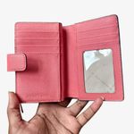 Michael Kors Medium Crossgrain Leather Wallet - Coral Photo 4