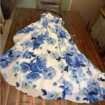 Sequin Hearts NWT  Blue and White Floral High Low Dress Photo 8