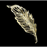 Gerrys Gold Leaf Brooch Pin 2.75" Designer Signed Palm Frond Open Metalwork Vtg Photo 1
