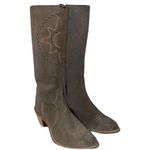 New Bohemian Tan Leather Suede 2” Heel Slip On Women’s Boots size 7 Tan Photo 0