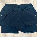 Athleta  | Women's Black 2-in-1 Built-in Compression Liner Running Shorts, XS Photo 0