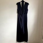 NWT Dessy Collection Charmeuse Cap Sleeve Gown Dress in Midnight Blue Size 8 Photo 2