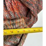 Vtg 70s 80s Skirt Top Set Orange Silver Red Sheer Sleeves Mandarin Collar Size 4 Photo 5