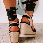 Soda Black Ballerina Wedge Platform Photo 3
