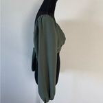 Altar'd State  Olive Green Long Sleeve Crop Top Medium New Photo 6