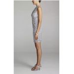 David's Bridal NWT‎  Gray Knee-Length one shoulder all over sequin dress-size 14 Photo 5