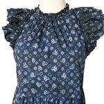 Ulla Johnson Joan Mini Dress Ultramarine Navy Floral Print Ruffle Tiered Size 4 Photo 2