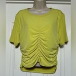 Calvin Klein NWT Slim Fit Suit Green Ruched Short Sleeve Women’s Blouse Size XL Photo 0