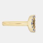 Christian Dior Petit CD Ring Gold-Finish Metal and Blue Crystals Size M Photo 1
