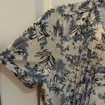 Notations  Blue and White Floral Short Sleeve Top Blouse Photo 1