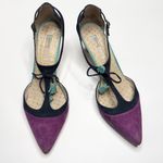 Boden Alice Suede Leather Blue Purple Kitten Heels S Photo 1