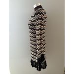 Z Supply Dress Womens Small Black Cream Chevron Fringe Boho Festival Tunic Photo 2