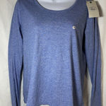G.H. Bass & Co. Women’s Medium Top Blue Layered Hem Long Sleeve Cotton NWT Photo 0