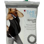 NEW Time and Tru Maternity Tank XL White Seamless 360° Support Top Pregnancy Black Photo 0