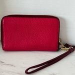 Tory Burch  Burgundy Fuchsia Pink Wristlet Wallet Leather & Gold Tone Hardware Photo 1