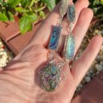 Abalone Sterling Silver Boho Necklace Blue Photo 3