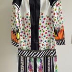 Just Cavalli NWOT  Italy Silk Twill Floral, Spot & Stripe Tunic Dress 38 IT Photo 6
