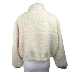 BLANK NYC  Cream Tan Full Zip Faux Leather Trim Teddy Fleece Sherpa Jacket Size M Photo 1