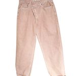 AGOLDE NWOT X FREE PEOPLE Pink Salt Criss-Cross Upsized Jeans Photo 5