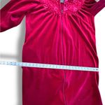 Vanity Fair Red Vtg. Womens Robe House Coat Velour Zip Up Embroidered Medium Photo 7