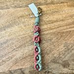Adorro NWT macrame daisy flower wristlet keychain green pink girly cottage Photo 1