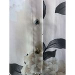 Calvin Klein  Peach Floral/Grey Button Up Blouse Size M‎ Flowers Ruffles EUC Photo 2