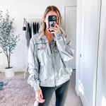 VINTAGE Holloway Finishline Silver Gray Bomber Windbreaker Jacket Size L Photo 12