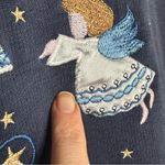 Vintage Shenanigans Blue Crewneck Angels Sweatshirt Sz M Embroidered Grannycore Photo 4