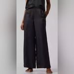 Athleta  NWT Satin Feel Like Black Wide-Leg Pants With Pockets Size L Photo 1