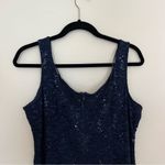 Alex Evenings  Navy Blue Lace Sequin Midi Wedding Guest Dress and Jacket Size 14 Photo 9