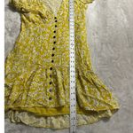 Wish Golden Bloom Dress Women's Small Yellow Mini V-Neck Puff Sleeve Ruffle RTR Photo 11
