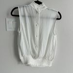 Frame  Silk White Ruffle front Blouse Photo 4