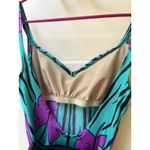 Vtg 70s Rose Marie Reid Swimsuit 10 Retro Pinup Avante Garde Floral USA Made Green Photo 6