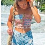 Erin Made Patchwork Crop Top Convertible Bohemian Hand Made Quilted One Size Multiple Photo 1