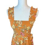 DR2 by Daniel rain burnt orange floral smocked mini dress boho chic Photo 3