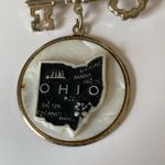 Vintage Ohio STATE Map w/ Gold Tone Key Womens Brooch FORT 1959 to the City Black Photo 1