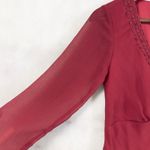 Y2K Womens Babydoll Top Size Small Red Beaded Whimsy Fairy Grunge Vamp Glam Photo 2