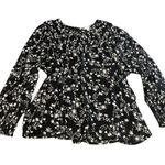 Terra & Sky   black floral BOHO blouse size 4X Photo 0