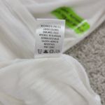 Earth Yoga Womens Top L White Lace Mesh Trim V Neck Capped Short Sleeve NEW Size L Photo 3