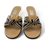 Isaac Mizrahi  Open Toe Leather Kitten Heels - Size 5 Photo 2