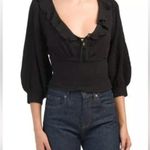 Free People  Billie Cascade Ruffle Smocked Sweater NWT Photo 10