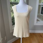 Jones New York  Butter Yellow Ribbed Square Neck Sleeveless Knit Top Size XL New Photo 7
