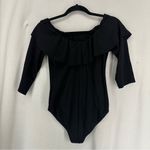 ZARA  Trafaluc 1/2 Sleeve Off Shoulder Layered Bodysuit Medium Black Photo 7