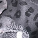 Womens Gray Black Leopard Print Open Front Long Sleeve Cardigan Sweater Size L Size L Photo 4