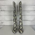 Nine West Python Snakeskin Block Heel Tall Boots Womens Size 7.5 M Animal Print Photo 1