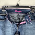 Wrangler Blue Denim Mid Rise Five Pockets Distressed Bootcut Jeans Size 10 Photo 4