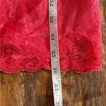 Victoria's Secret 90s VTG Red Floral Lace Trim Chemise Cami Slip Nighty Photo 3